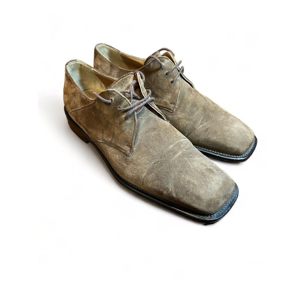 Mezlan Vero Cuoio Squared Toe Mens 9.5 M Brown Suede Leather Dress Shoes